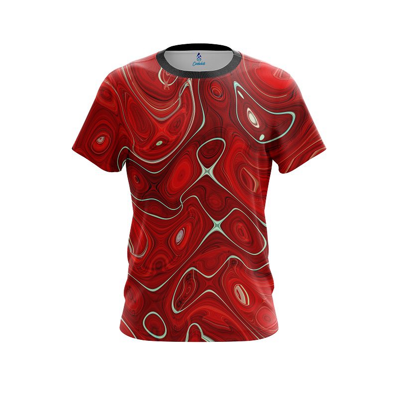 Plain Psychedelic Red Flow CoolWick Bowling Jersey