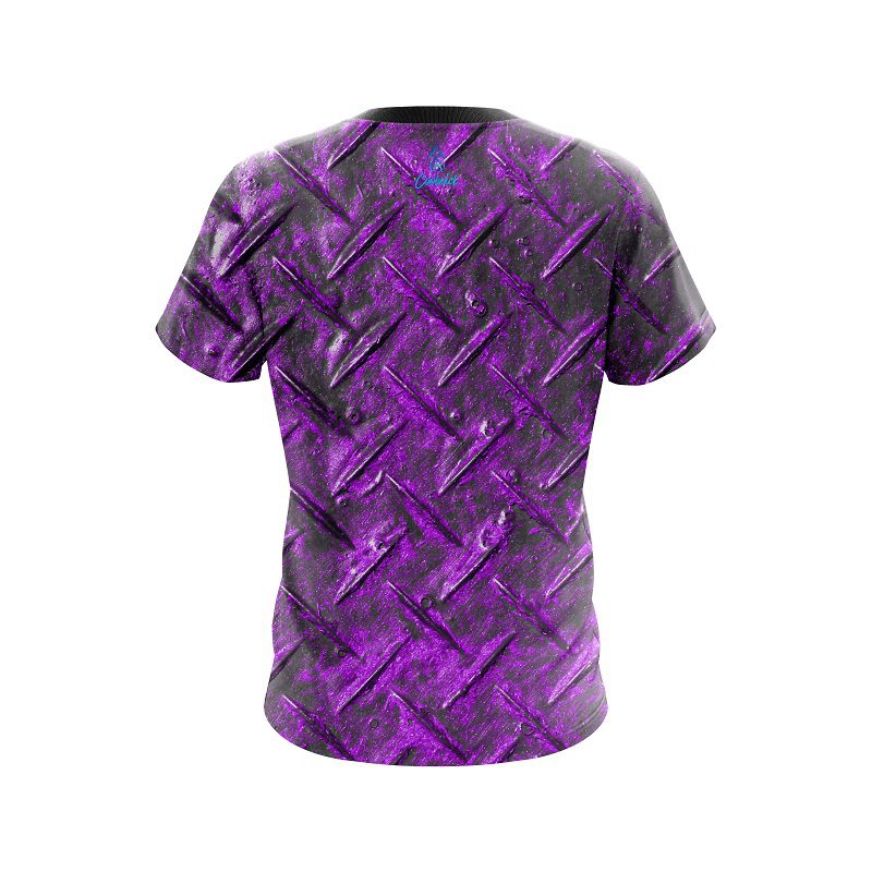 Plain Purple Diamond Plate CoolWick Bowling Jersey - Image 2