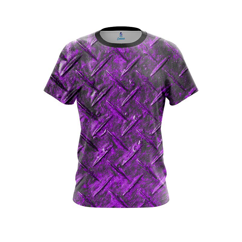 Plain Purple Diamond Plate CoolWick Bowling Jersey