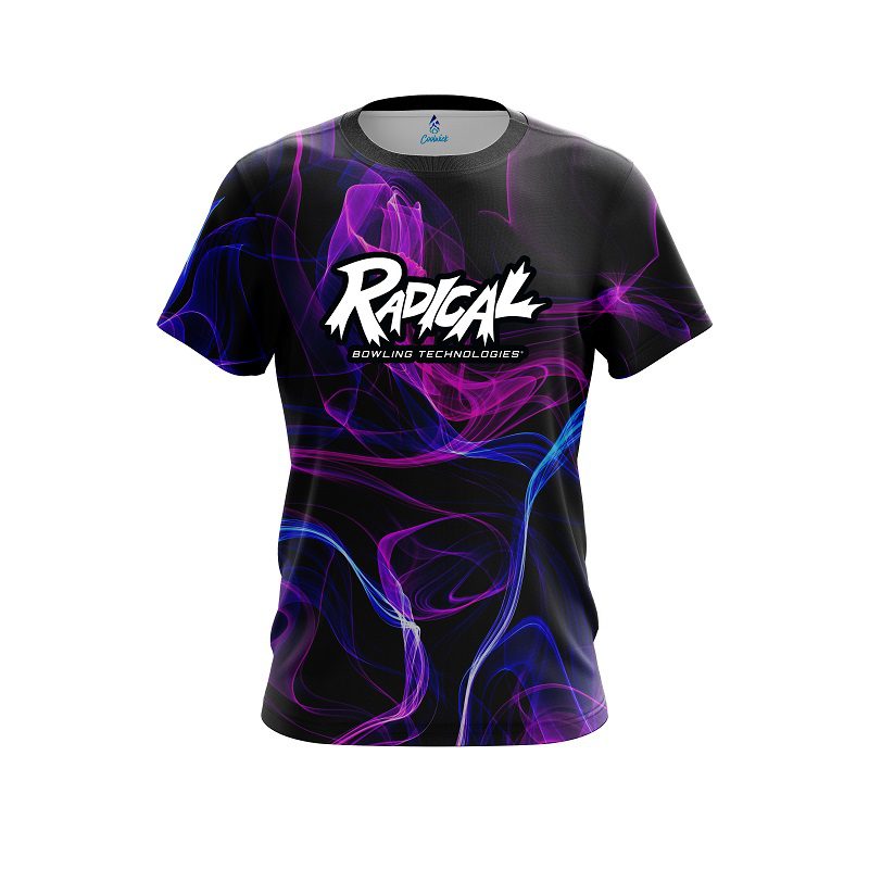 Radical Blue Purple Smoke CoolWick Bowling Jersey