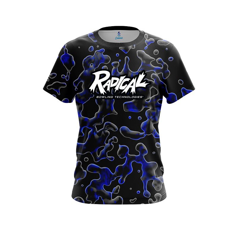 Radical Blue Flowing Fluid CoolWick Bowling Jersey