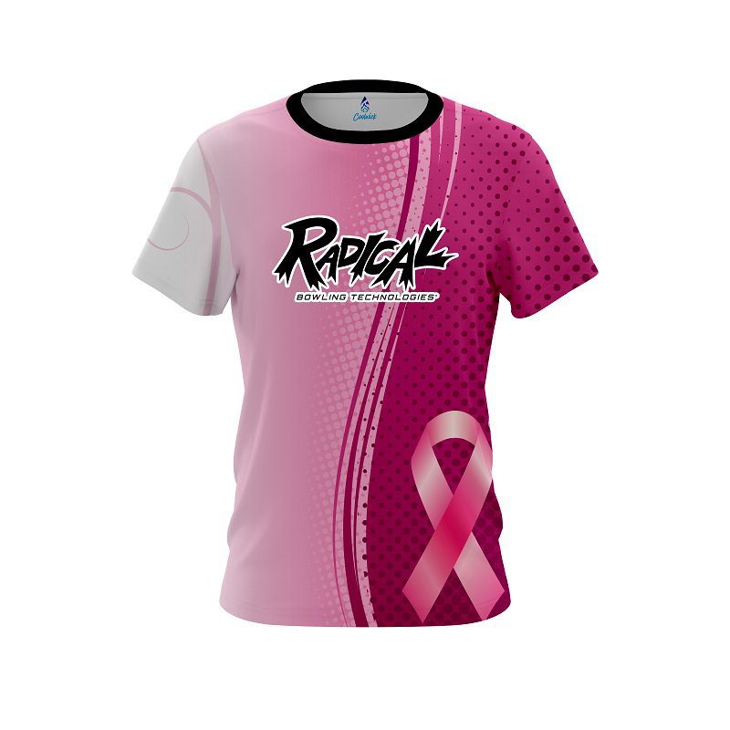 Radical Breast Cancer Pink Swirls CoolWick Bowling Jersey
