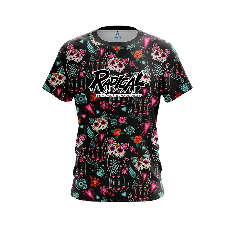 Radical Day Of The Dead Cats CoolWick Bowling Jersey