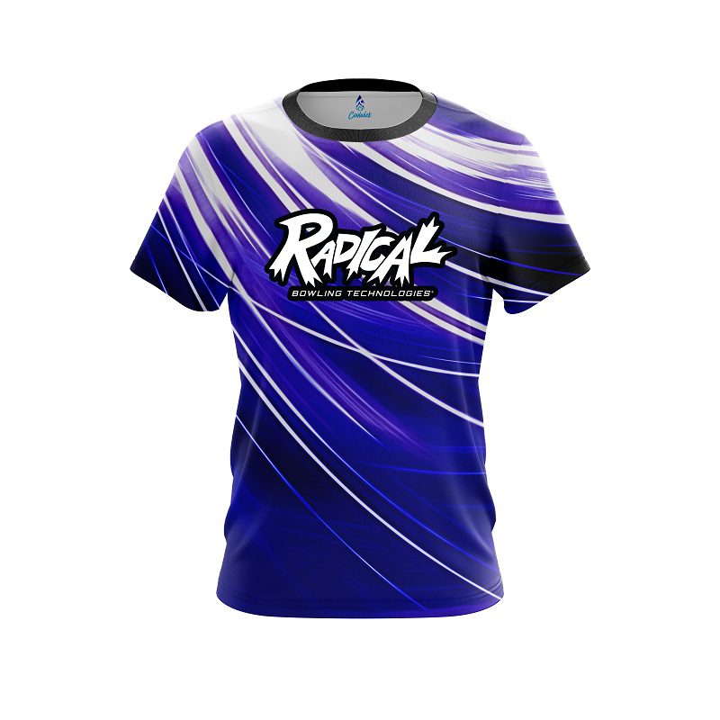 Radical Deep Blue Stripes CoolWick Bowling Jersey