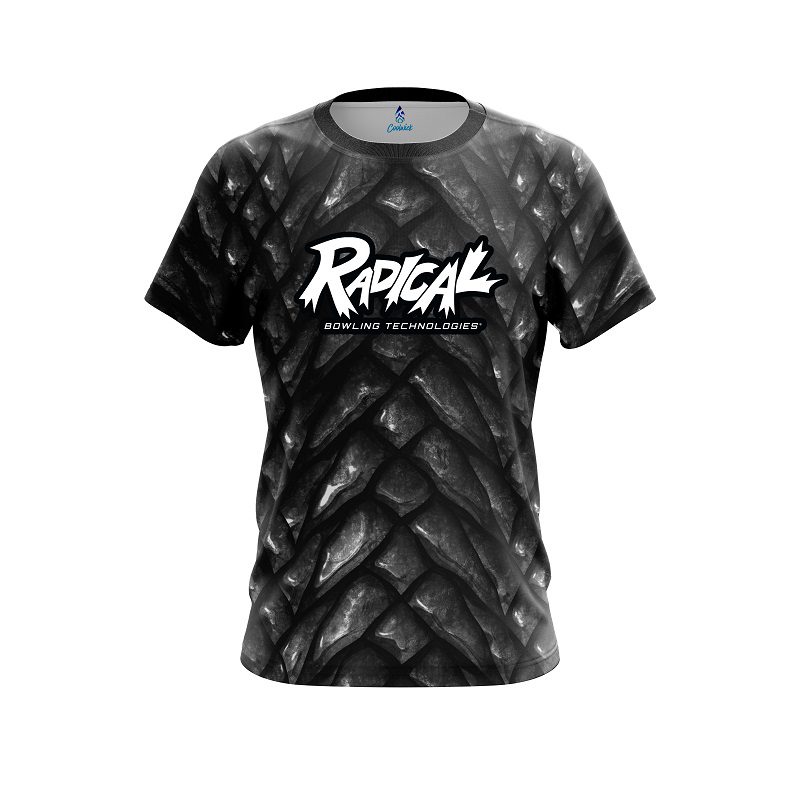 Radical Black Dragon Scales CoolWick Bowling Jersey