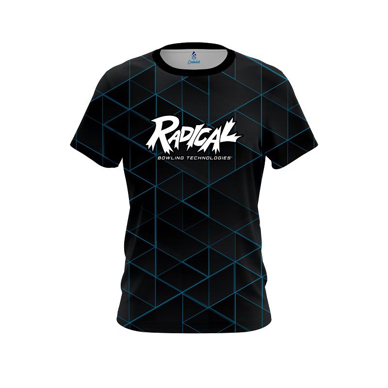 Radical Geo Light Blue CoolWick Bowling Jersey