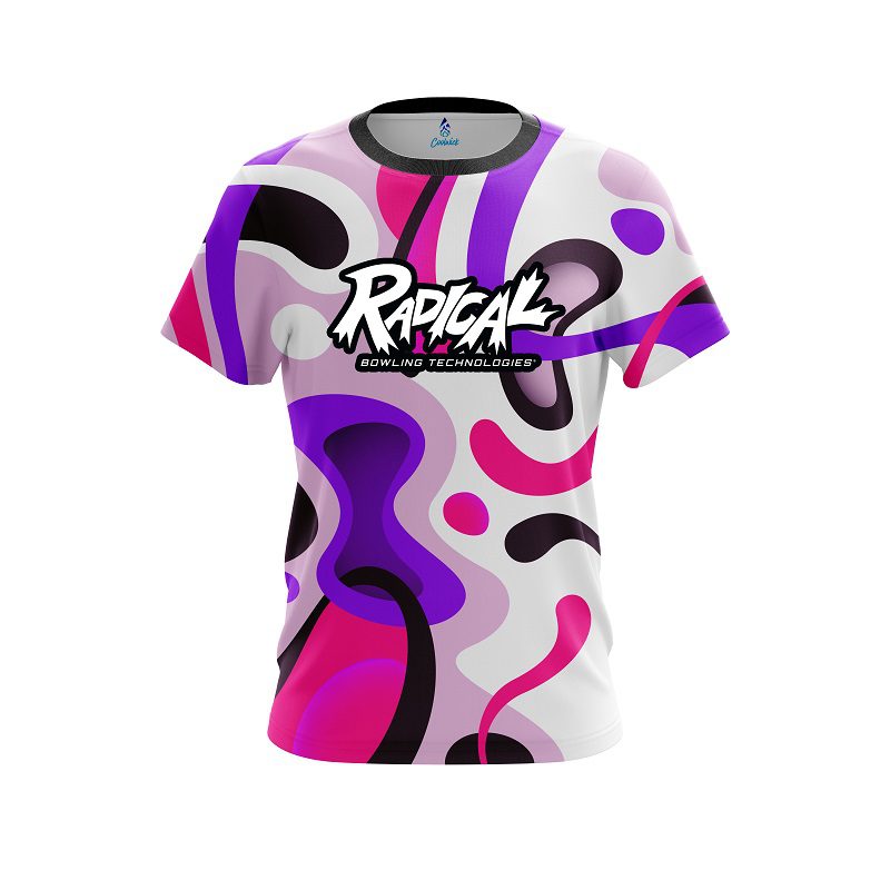 Radical Modern Art Purple CoolWick Bowling Jersey