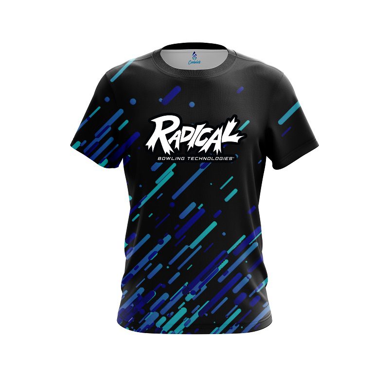 Radical Modern Blue Stripe CoolWick Bowling Jersey