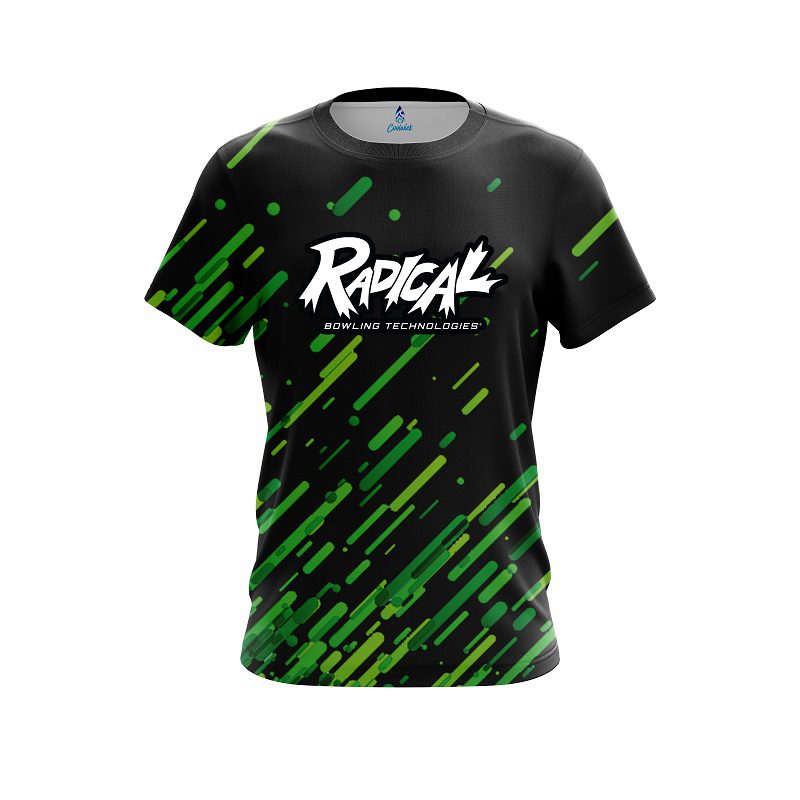 Radical Modern Green Stripe CoolWick Bowling Jersey