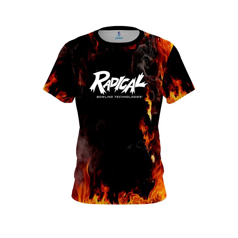 Radical Orange Flame CoolWick Bowling Jersey