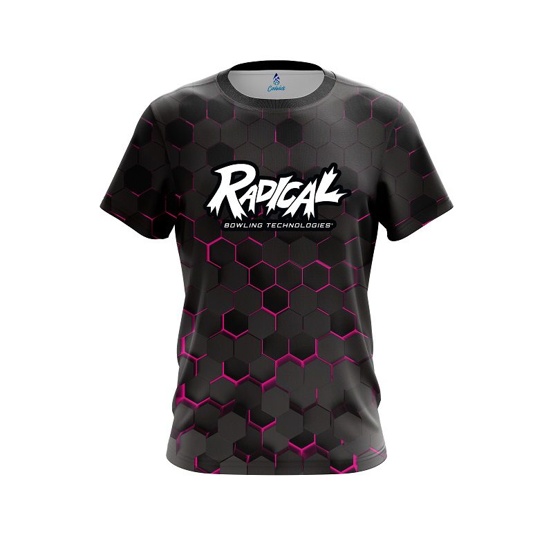 Radical Pink Honeycomb Fusion CoolWick Bowling Jersey