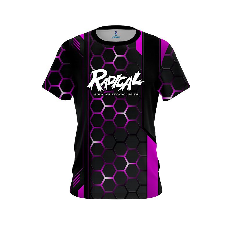 Radical Pink Steel Comb CoolWick Bowling Jersey