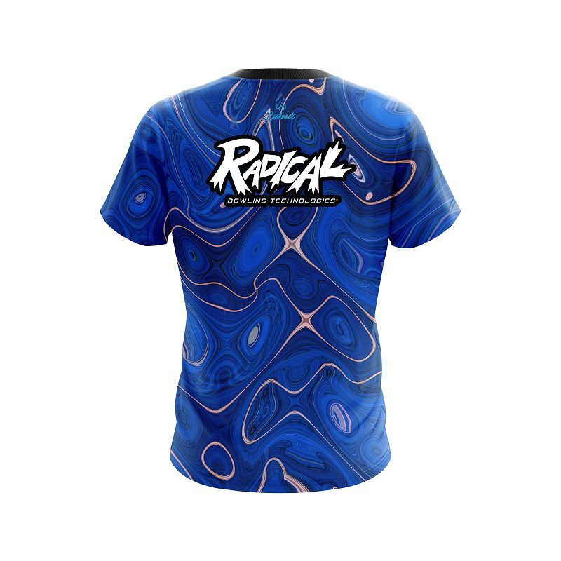 Radical Psychedelic Blue Flow CoolWick Bowling Jersey - Image 2