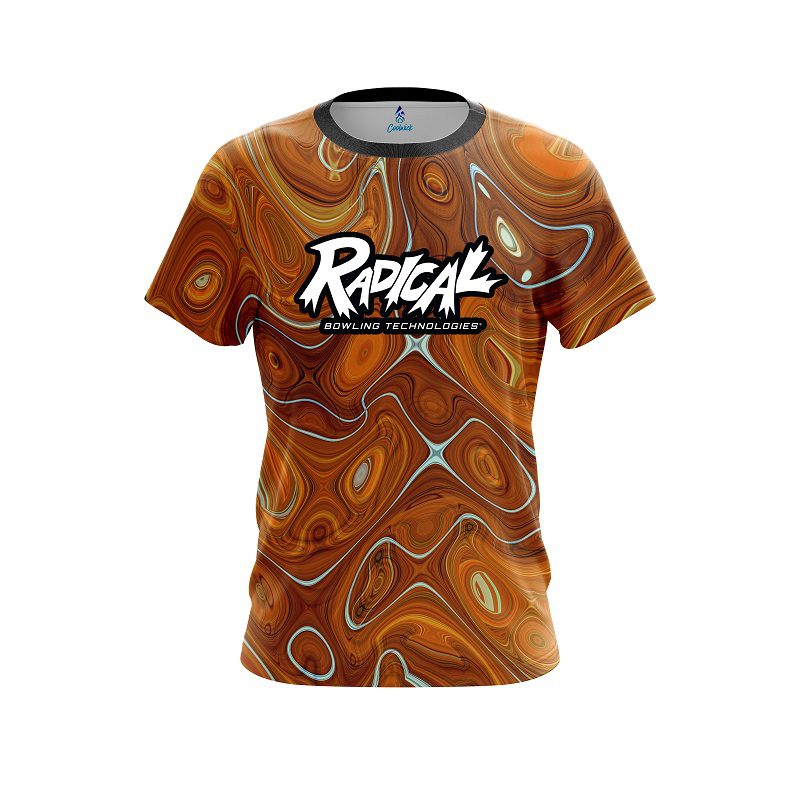 Radical Psychedelic Orange Flow CoolWick Bowling Jersey