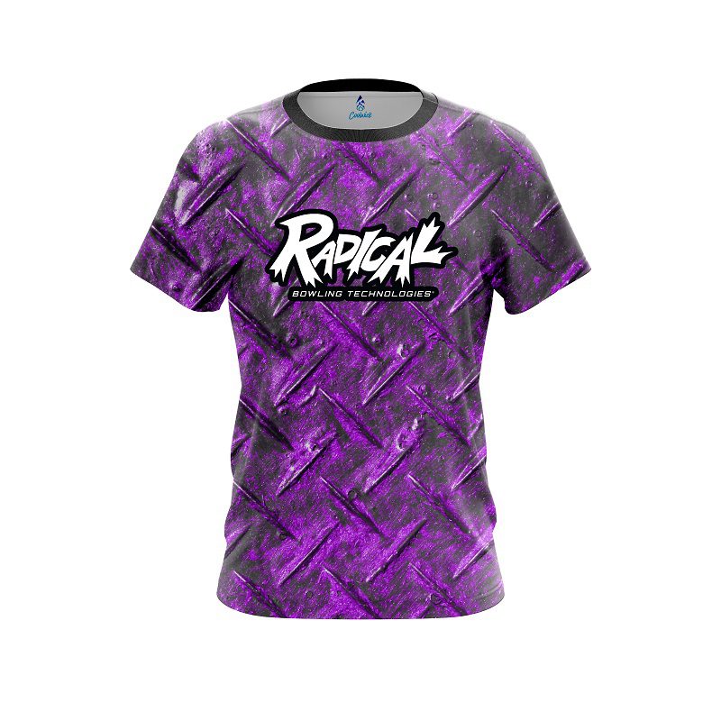 Radical Purple Diamond Plate CoolWick Bowling Jersey