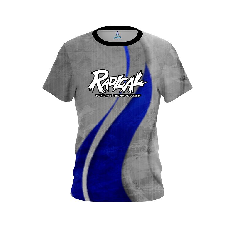 Radical Rough Edges Blue CoolWick Bowling Jersey