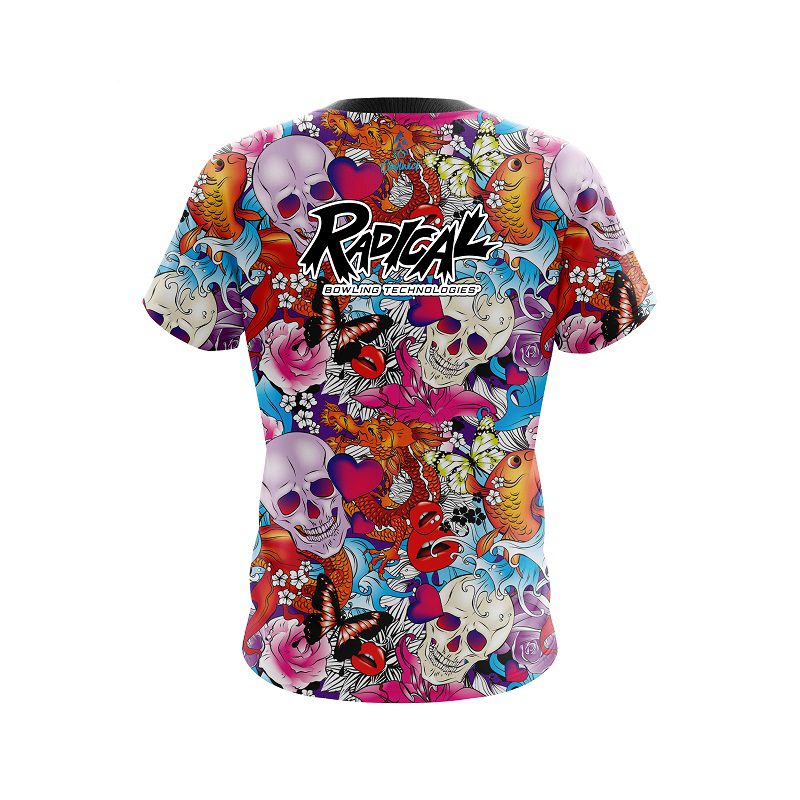 Radical Skull Love CoolWick Bowling Jersey - Image 2