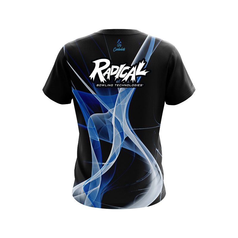 Radical Smokey Blue Wave CoolWick Bowling Jersey - Image 2