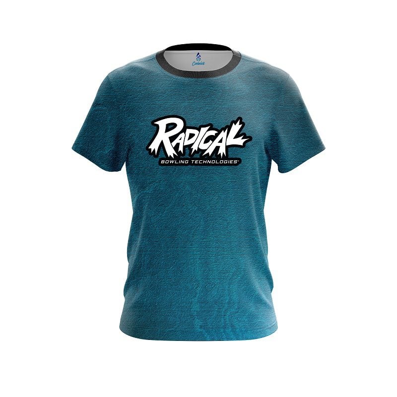 Radical Teal Grunge Canvas CoolWick Bowling Jersey