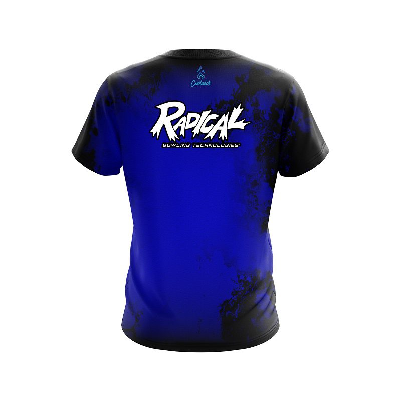 Radical Toxic Rugged Smoke Blue CoolWick Bowling Jersey - Image 2