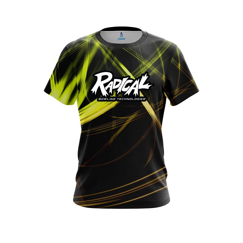 Radical Yellow Spiral CoolWick Bowling Jersey