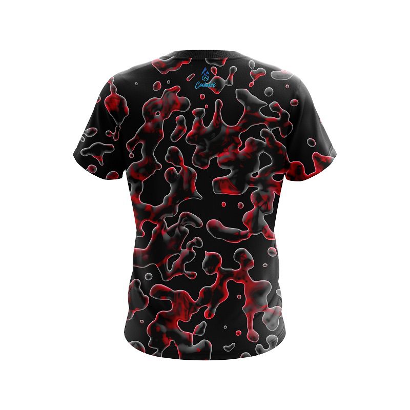 Plain Red Flowing Fluid CoolWick Bowling Jersey - Image 2