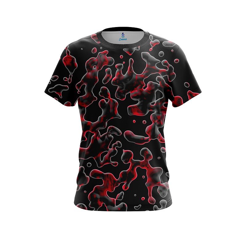 Plain Red Flowing Fluid CoolWick Bowling Jersey