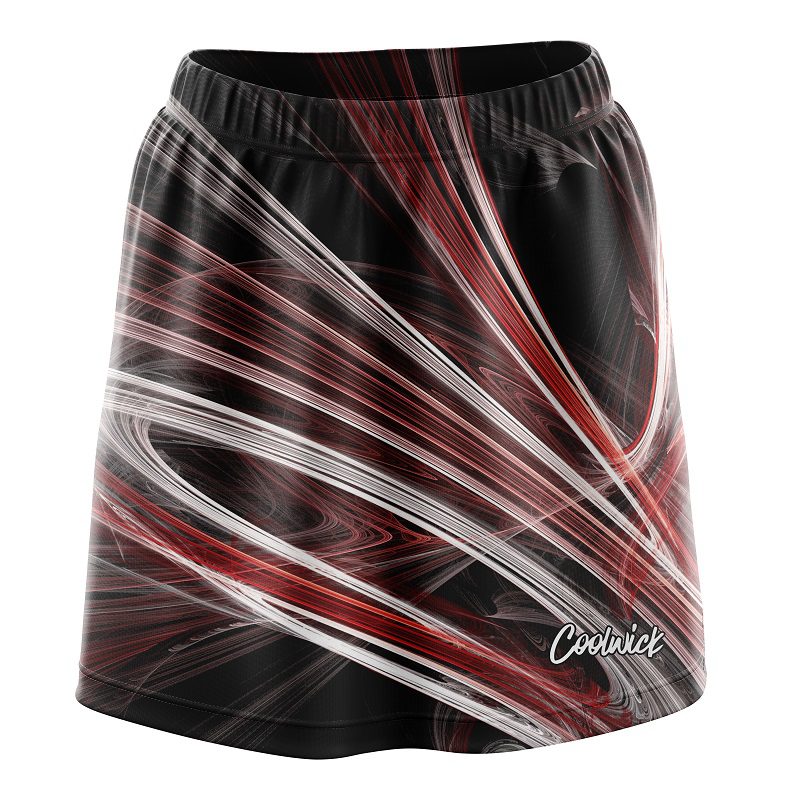 Red Motion Swirl CoolWick Bowling Skort