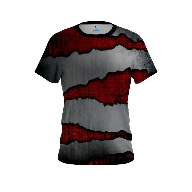 Plain Red Rigid Steel CoolWick Bowling Jersey