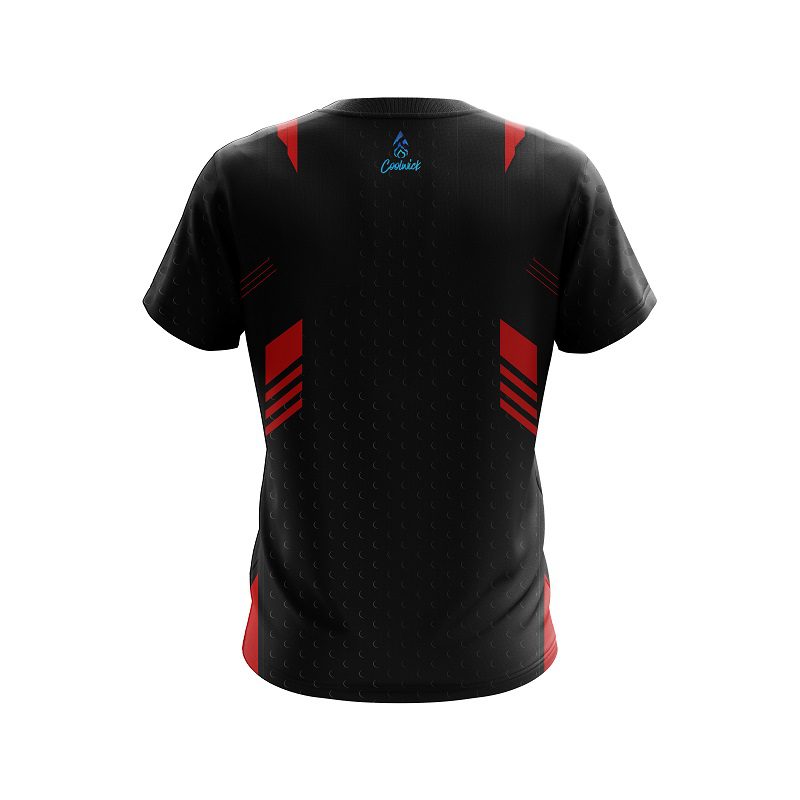 Plain Red Steel CoolWick Bowling Jersey - Image 2