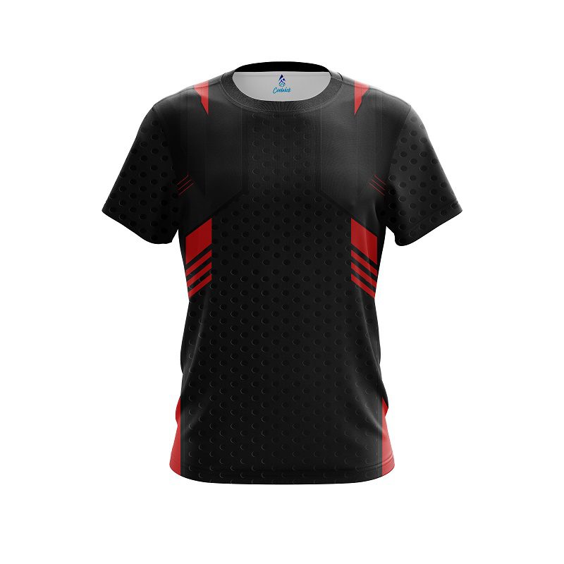 Plain Red Steel CoolWick Bowling Jersey