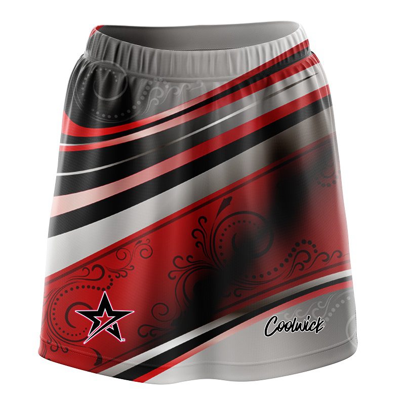 Stefanie Johnson Roto Grip Red Black Swirls CoolWick Bowling Skort