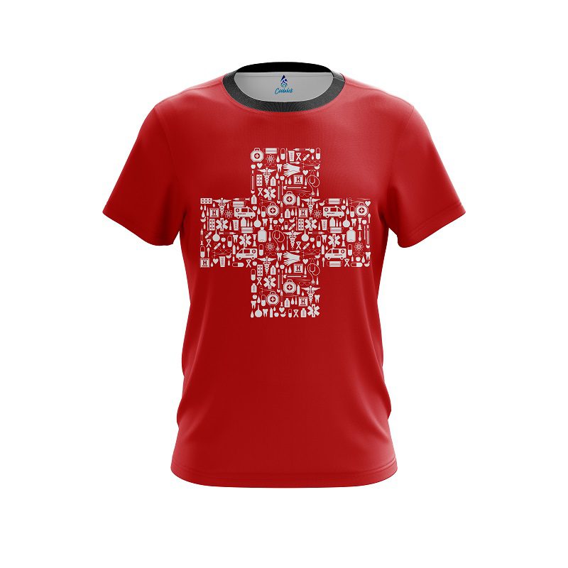 Plain Rescue Red Cross CoolWick Bowling Jersey