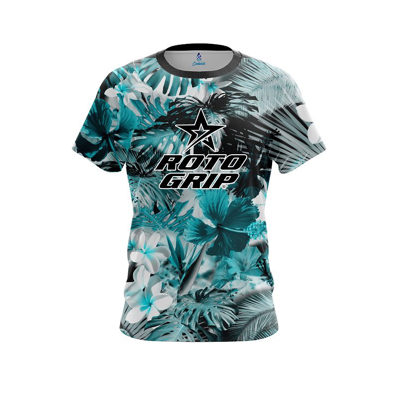 Roto Grip Aqua Tropical Leafs Effect CoolWick Bowling Jersey