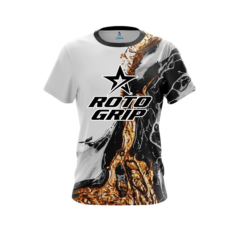 Roto Grip Black And Gold Liquid Marble CoolWick Bowling Jersey