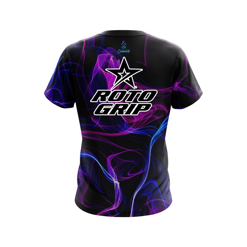 Roto Grip Blue Purple Smoke CoolWick Bowling Jersey - Image 2