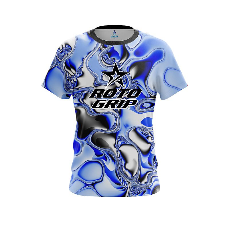 Roto Grip Blue And White Liquid Canvas CoolWick Bowling Jersey