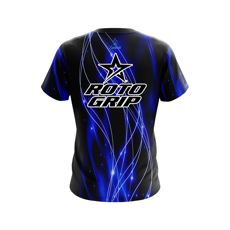 Roto Grip Blue Spiral Waves CoolWick Bowling Jersey - Image 2