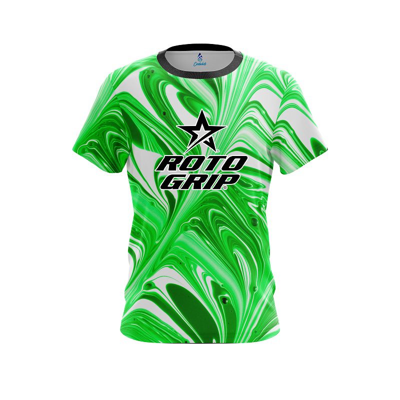 Roto Grip Green And White Liquid Swirls CoolWick Bowling Jersey