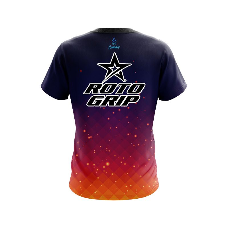 Roto Grip Orange And Pink Fire Sparks CoolWick Bowling Jersey - Image 2
