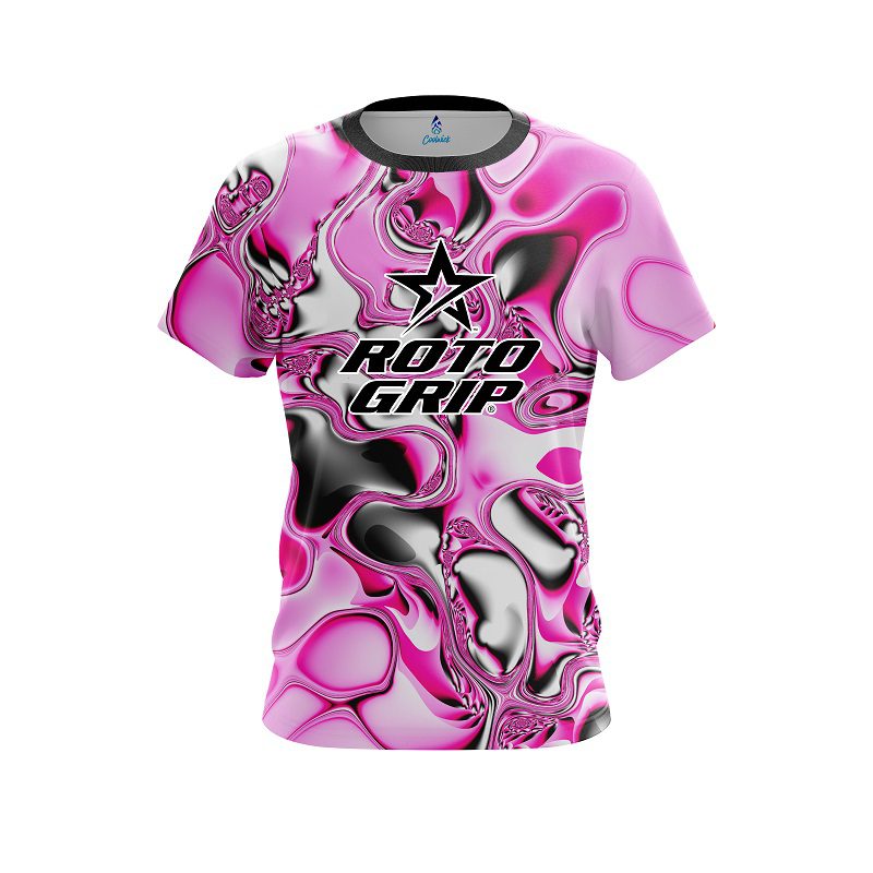 Roto Grip pink And White Liquid Canvas CoolWick Bowling Jersey