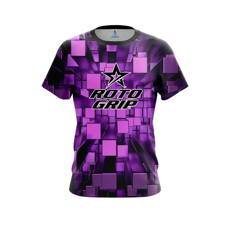 Roto Grip Purple Block Burst CoolWick Bowling Jersey