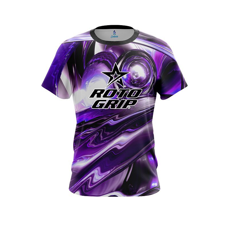 Roto Grip Purple Futuristic Plasma Waves CoolWick Bowling Jersey