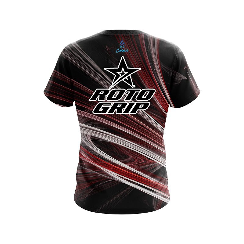 Roto Grip Red Motion Swirl CoolWick Bowling Jersey - Image 2