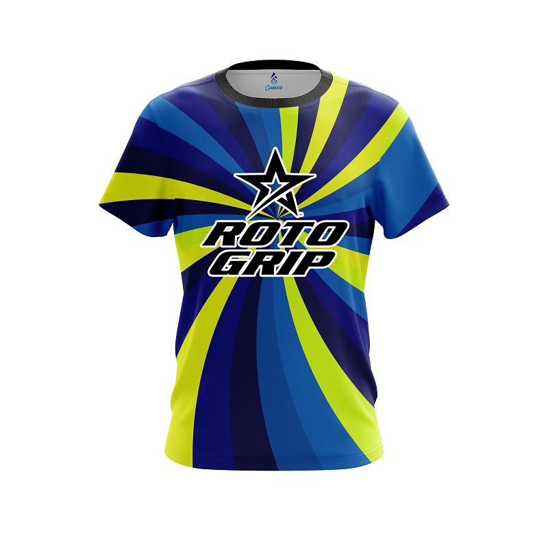 Roto Grip Blue And Yellow Color Swirl CoolWick Bowling Jersey