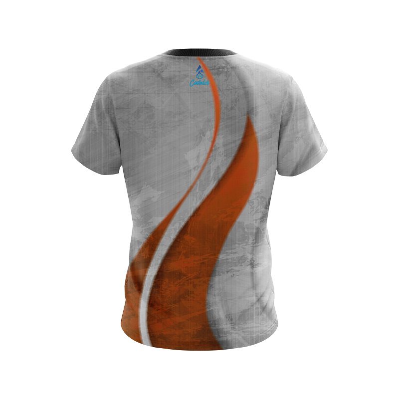 Plain Rough Edges Orange CoolWick Bowling Jersey - Image 2