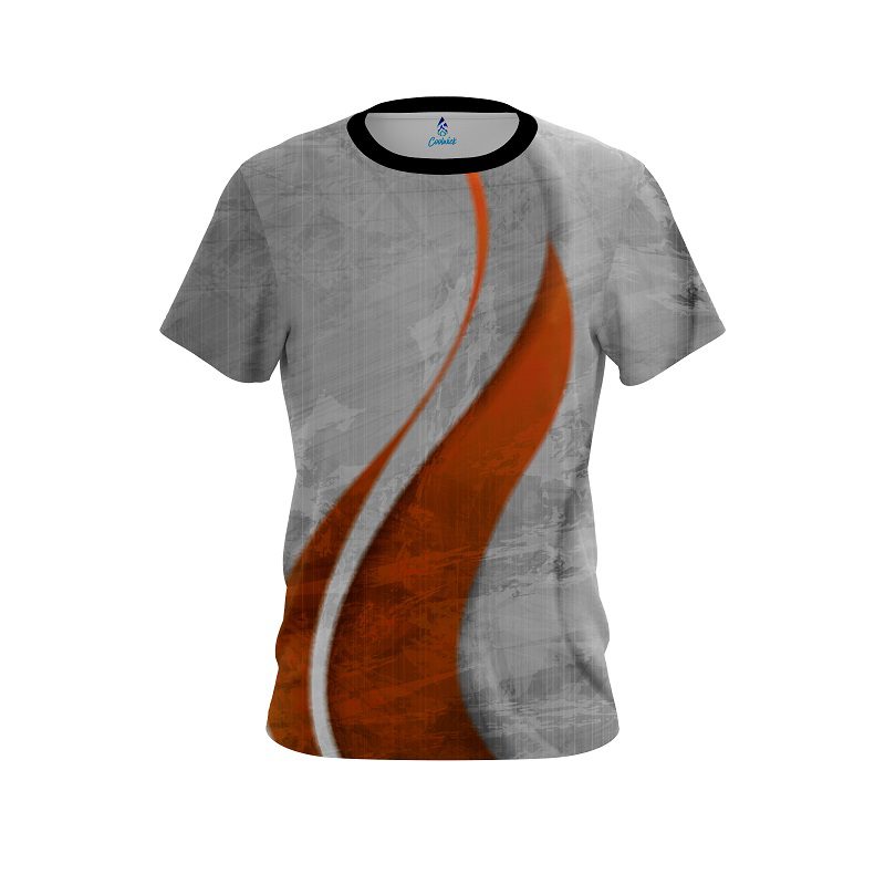 Plain Rough Edges Orange CoolWick Bowling Jersey
