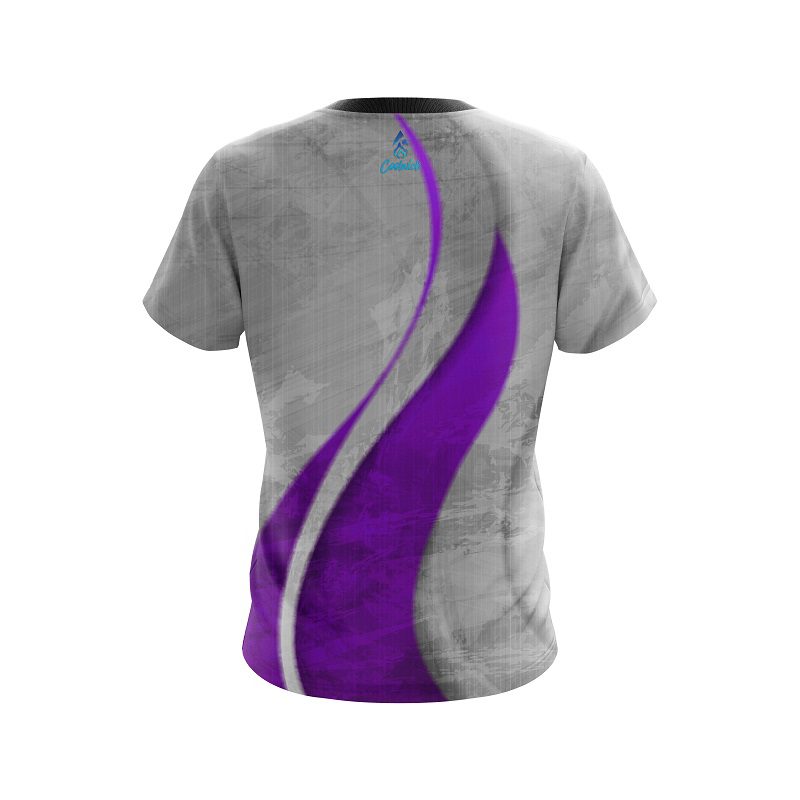 Plain Rough Edges Purple CoolWick Bowling Jersey - Image 2