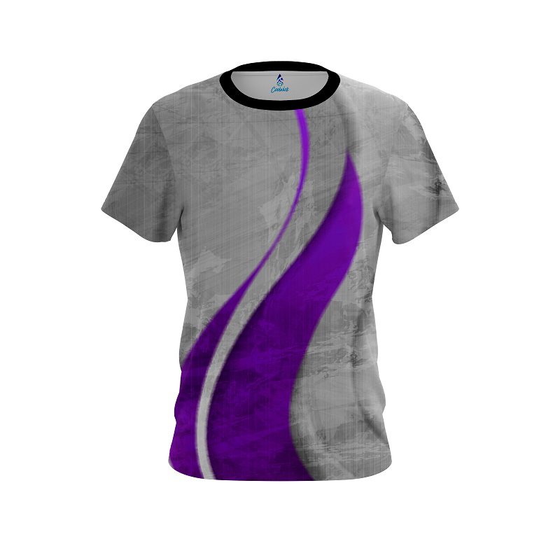 Plain Rough Edges Purple CoolWick Bowling Jersey