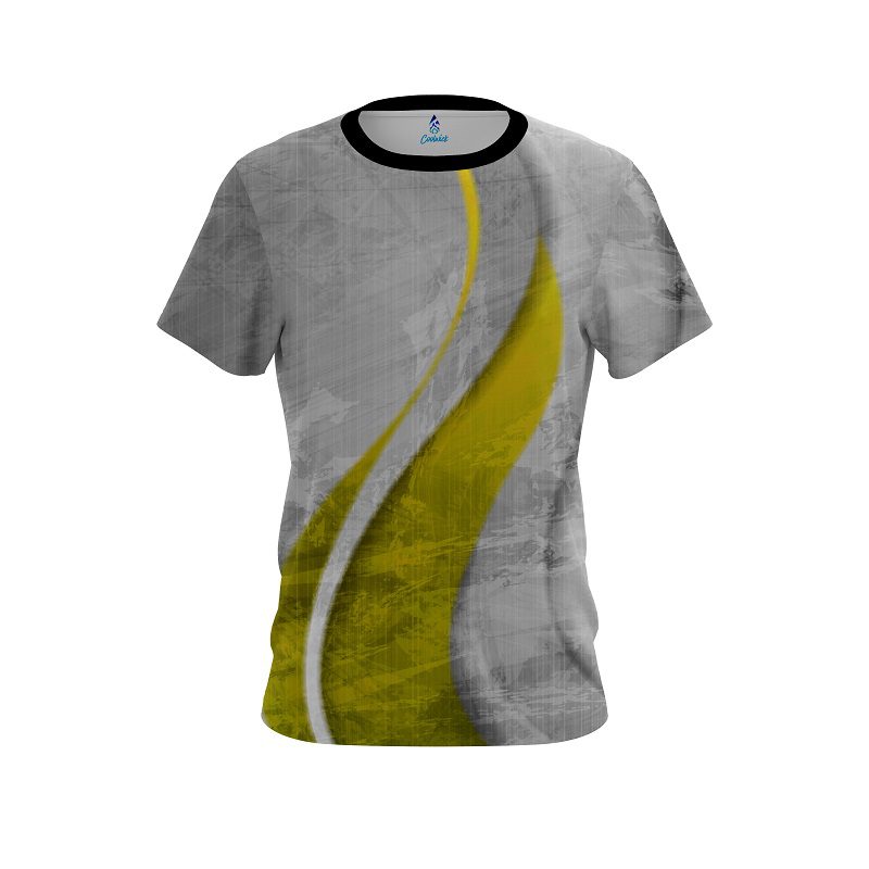 Plain Rough Edges Yellow CoolWick Bowling Jersey